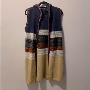 Multicolor Sleeveless Cardigan